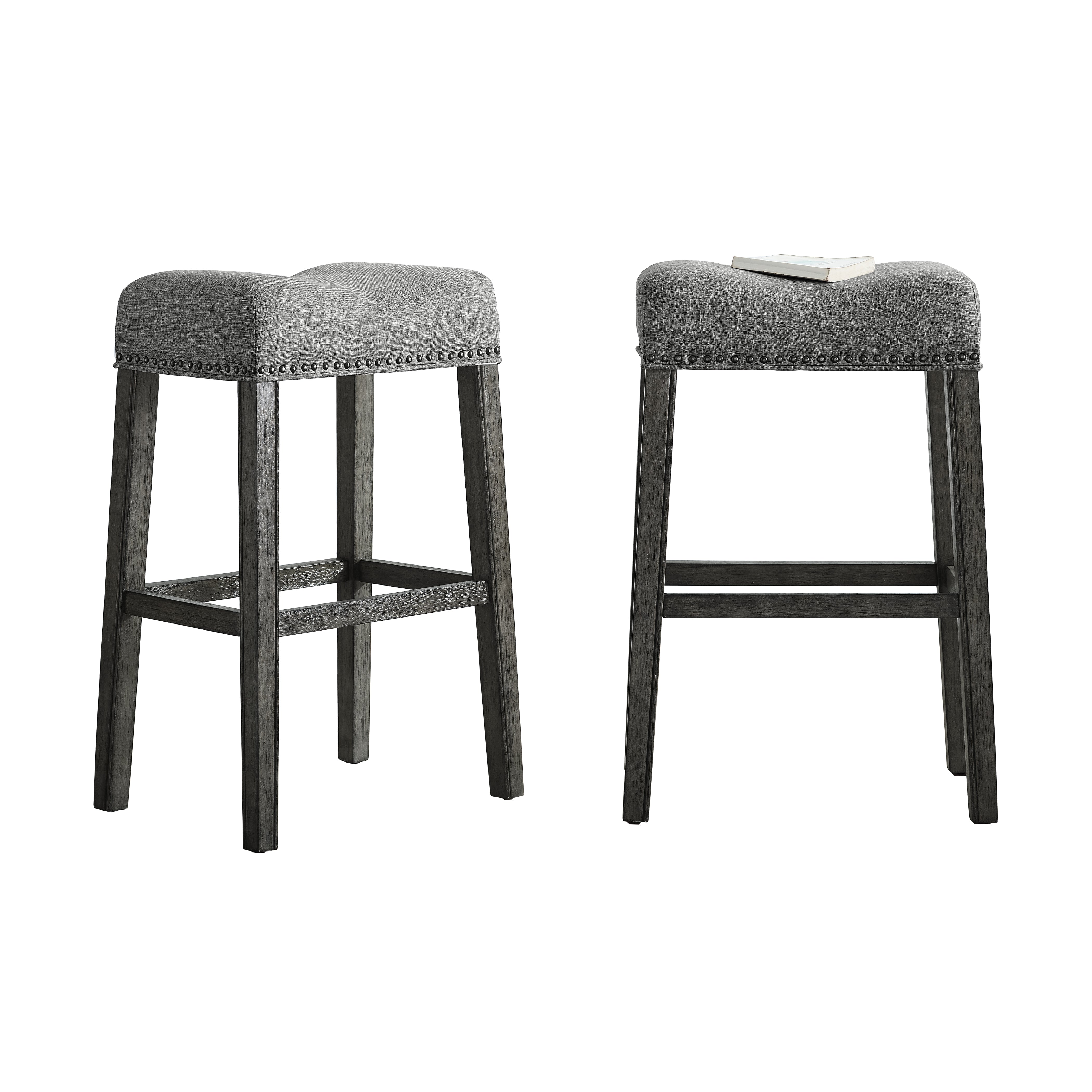 Rioja 29" Upholstered Backless Saddle Bar Stool Set of 2