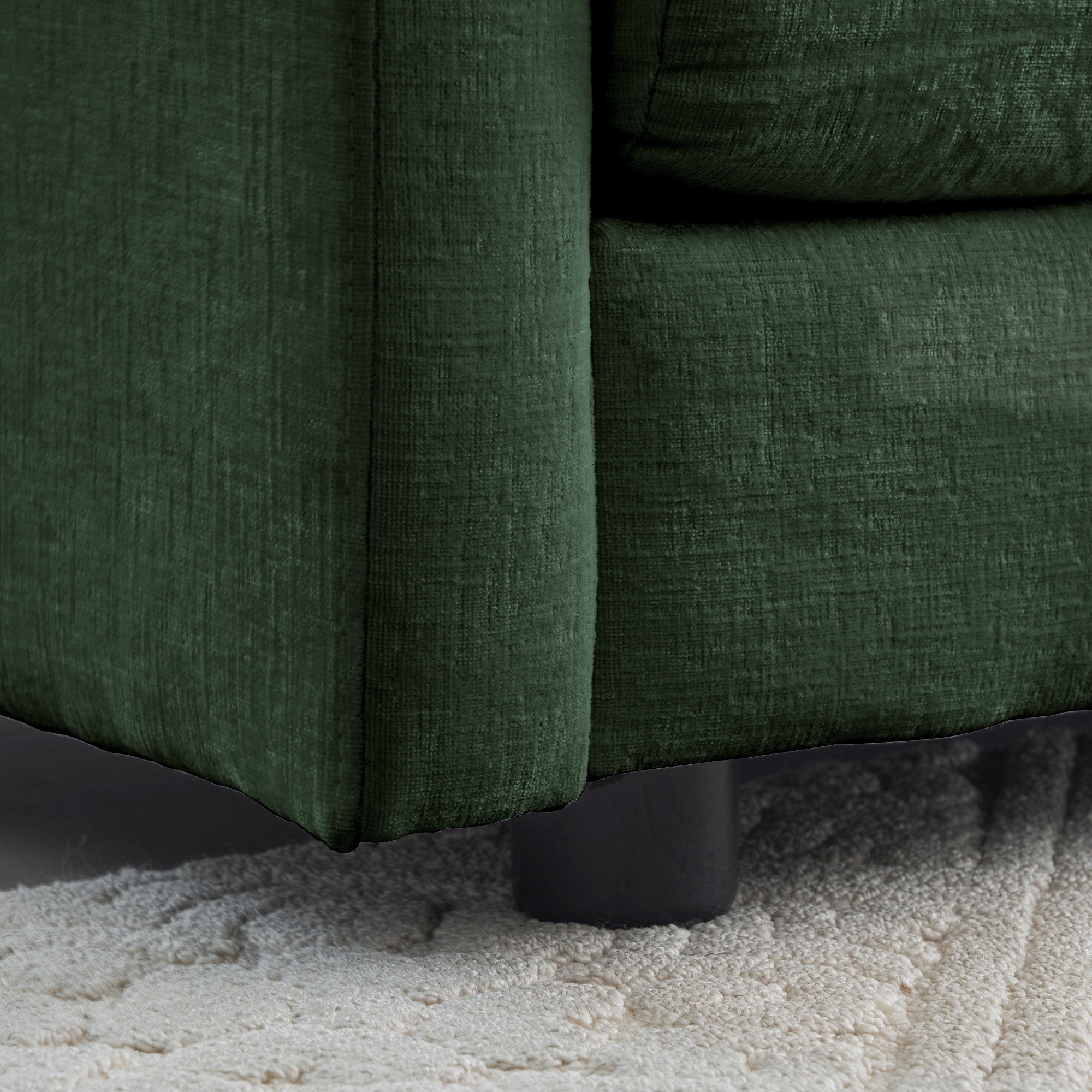 Napa Chenille Upholstered 2-Seater Loveseat Sofa Couch with 4 Pillows, Green