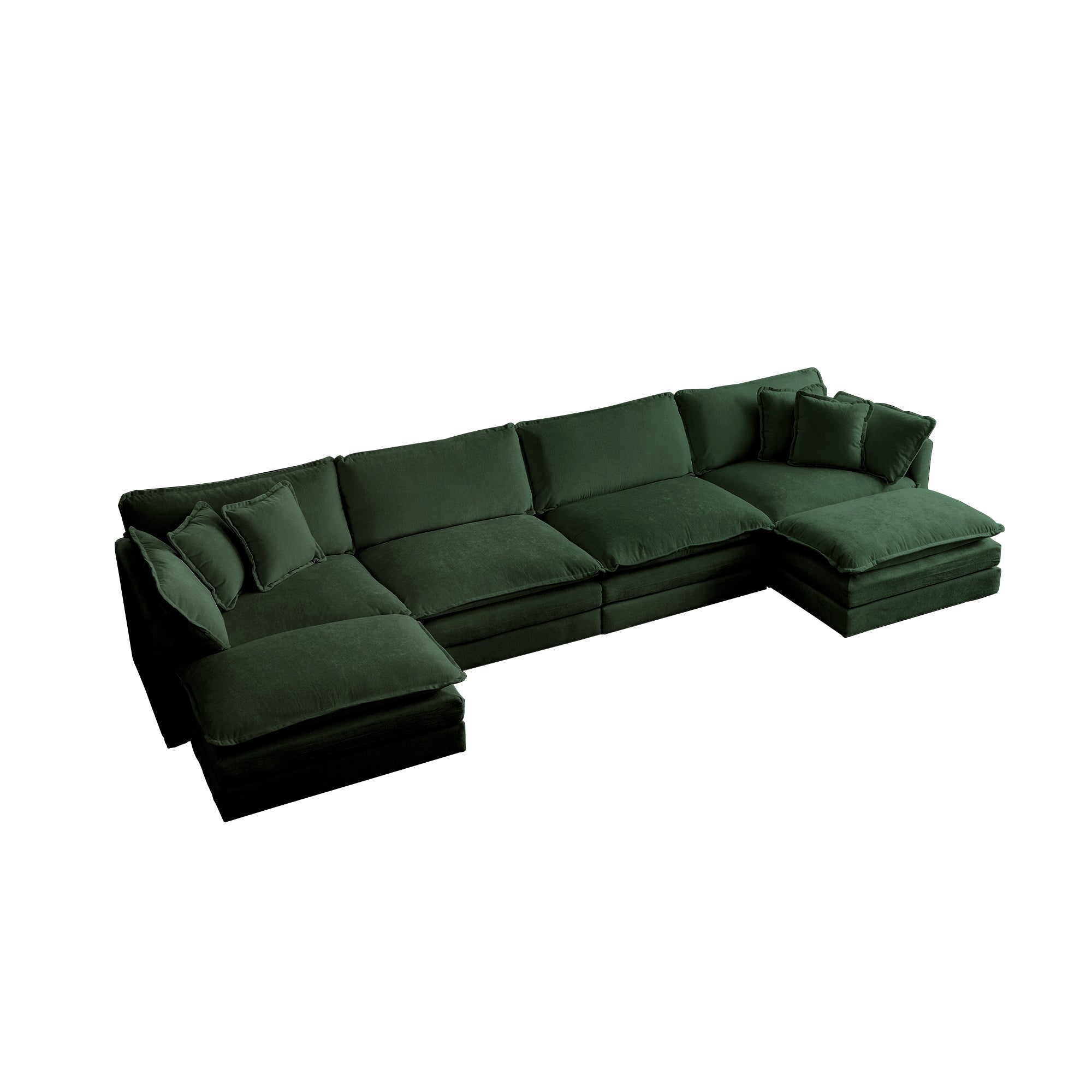 Fremont 147” 6 Piece Large U-Shaped Modular Sectional Sofa Set with 2 Ottomans