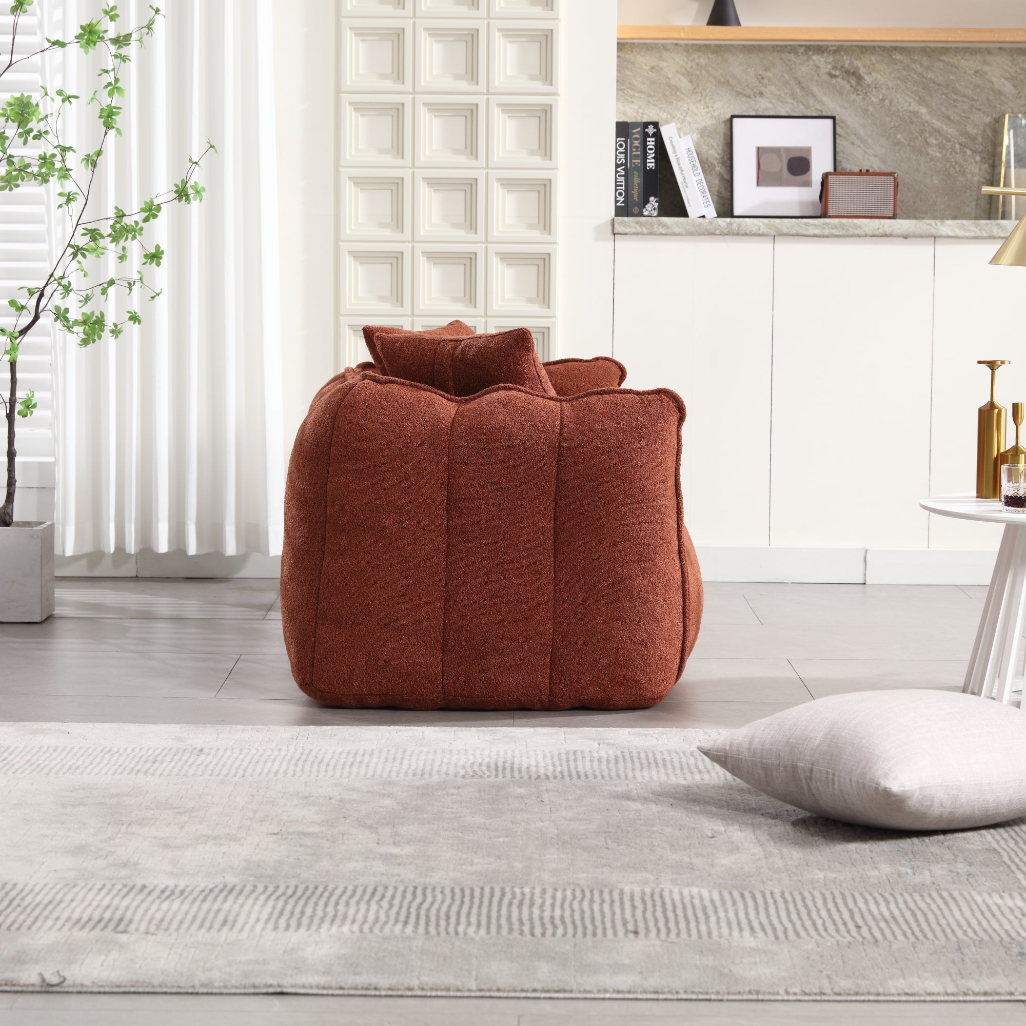 Pinecrest Modern Chenille Bean Bag Loveseat Sofa