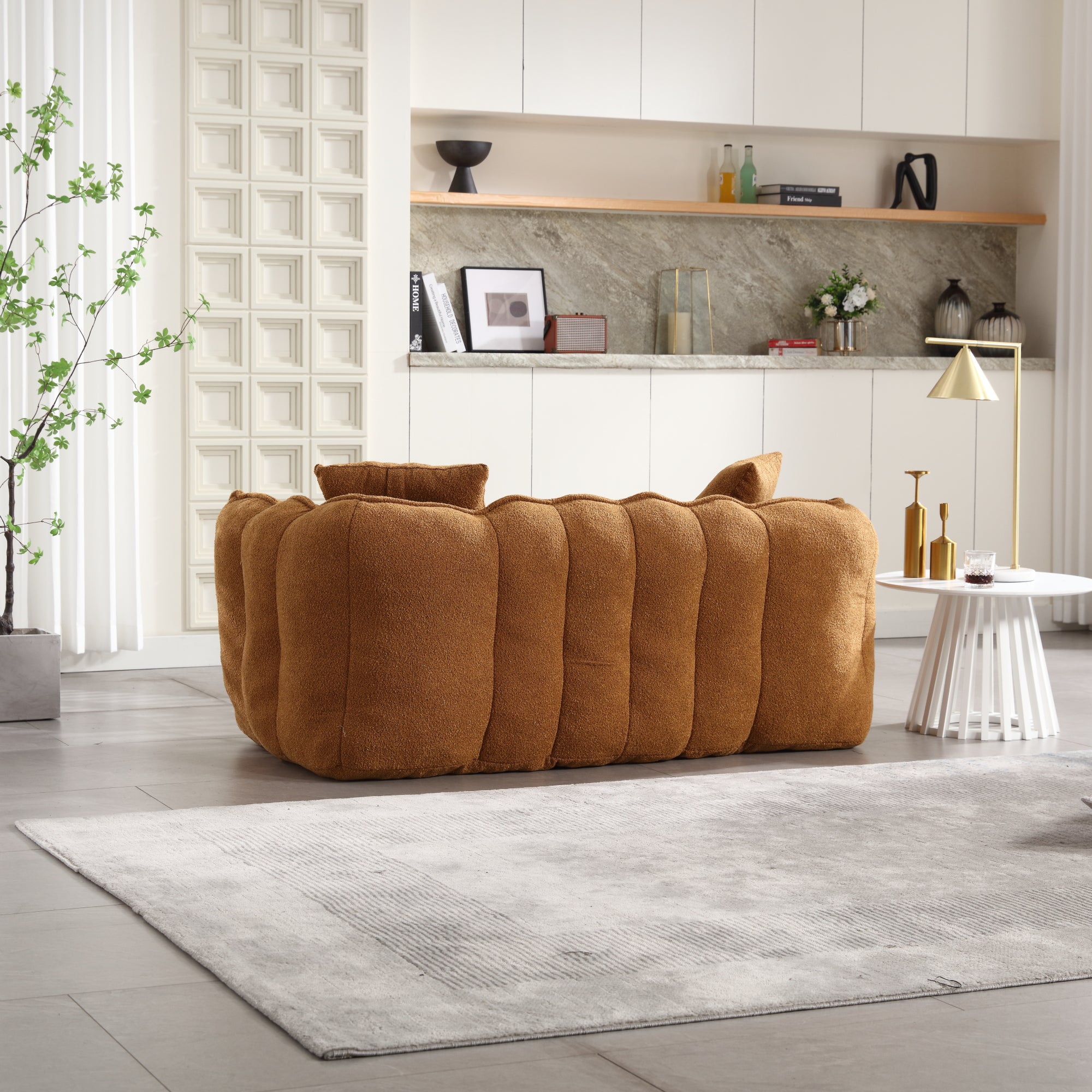 Pinecrest Modern Chenille Bean Bag Loveseat Sofa