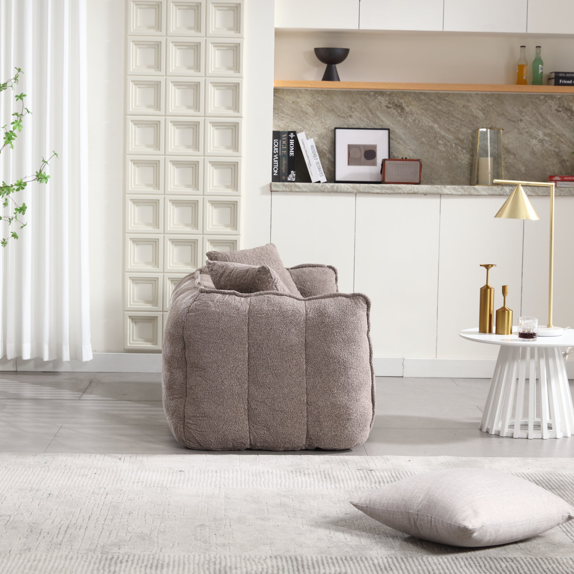 Pinecrest Modern Chenille Bean Bag Loveseat Sofa