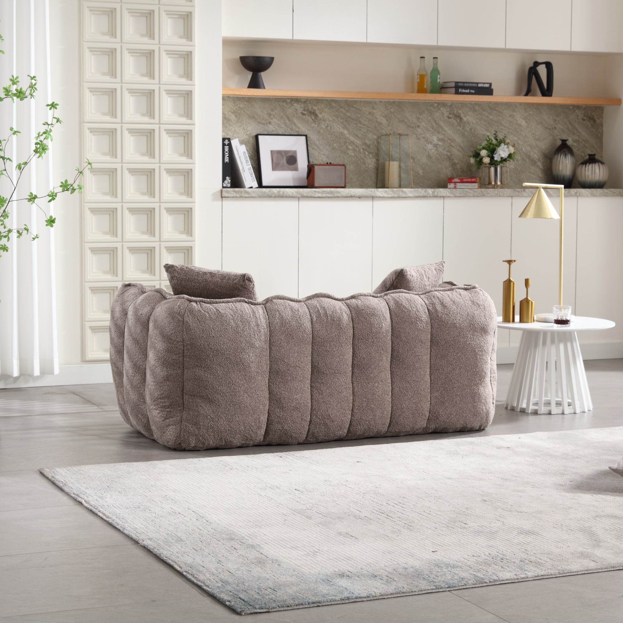 Pinecrest Modern Chenille Bean Bag Loveseat Sofa