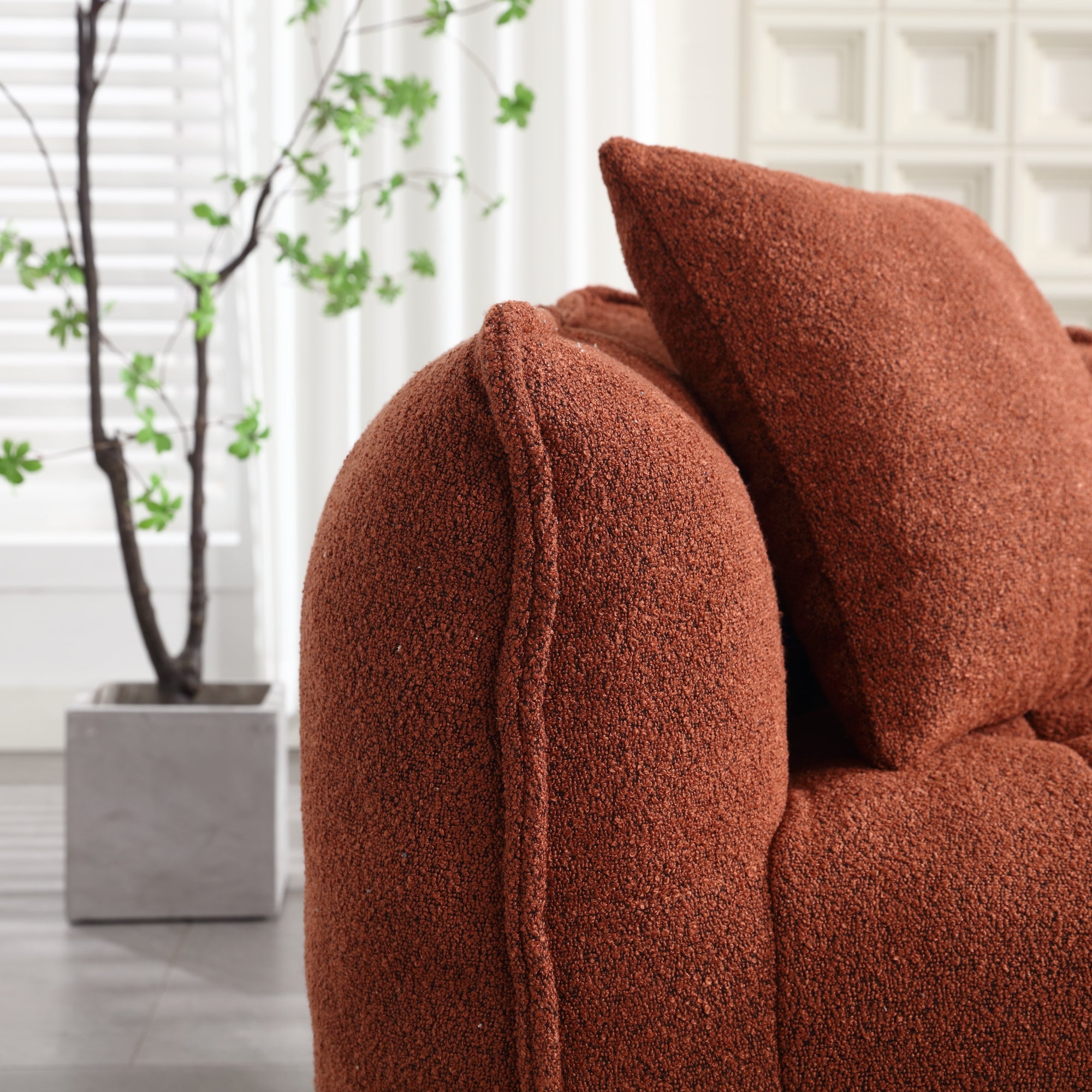 Pinecrest Modern Chenille Bean Bag Loveseat Sofa