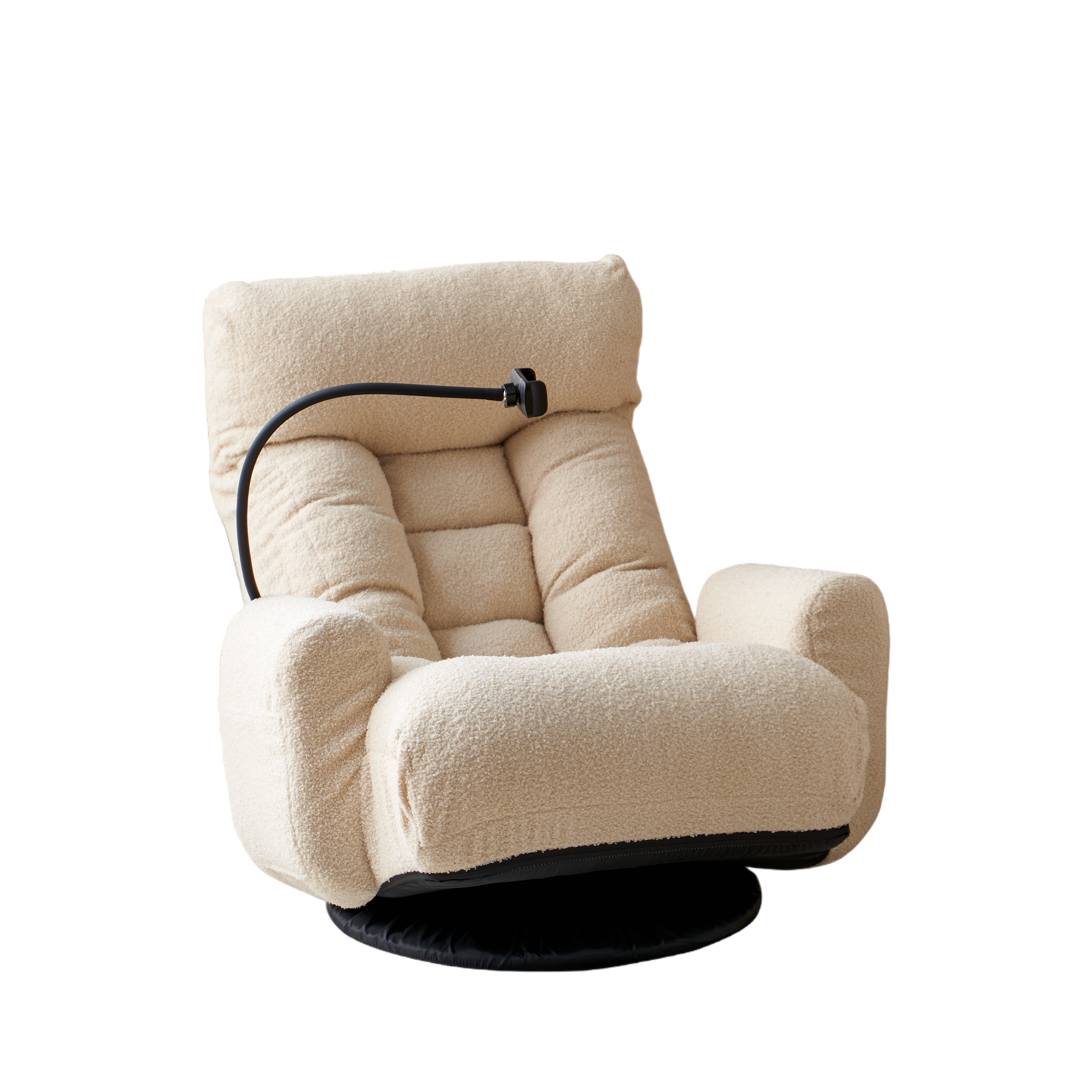 Basin Modern Swivel Recliner Lounge Chair with Phone Holder, Beige