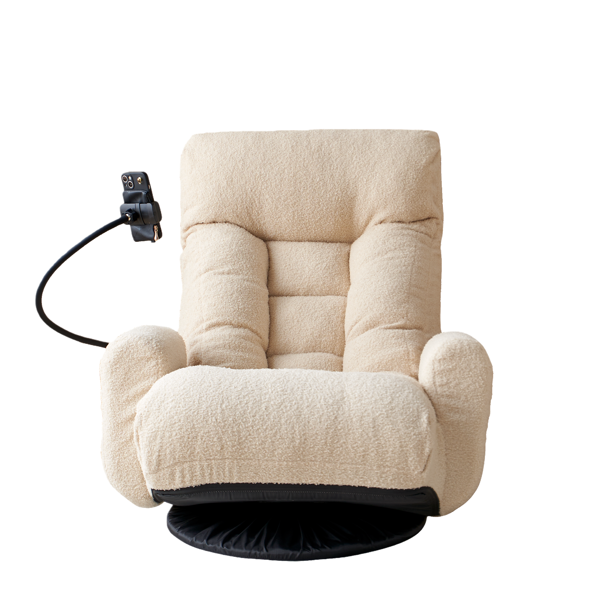 Basin Modern Swivel Recliner Lounge Chair with Phone Holder, Beige