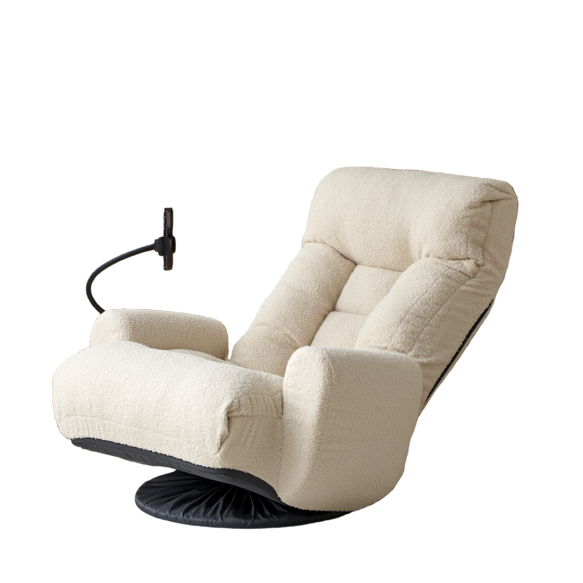Basin Modern Swivel Recliner Lounge Chair with Phone Holder, Beige