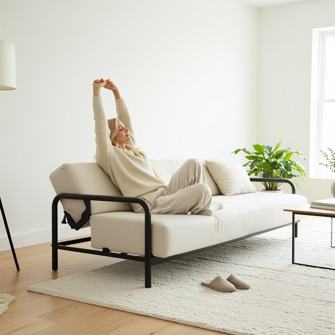 CLICKO 78" 3-Seater Sofa Bed 8" Spring Extra Wide Sleep Easy Assembly