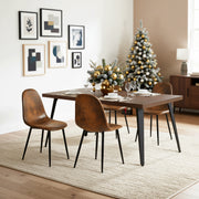Stan 5 Piece Walnut Dining Table Set with 4 Charlton Upholstered Chairs