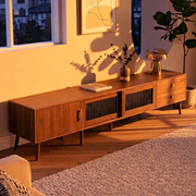 Kyoto 76” Low Profile TV Stand in Walnut Finish
