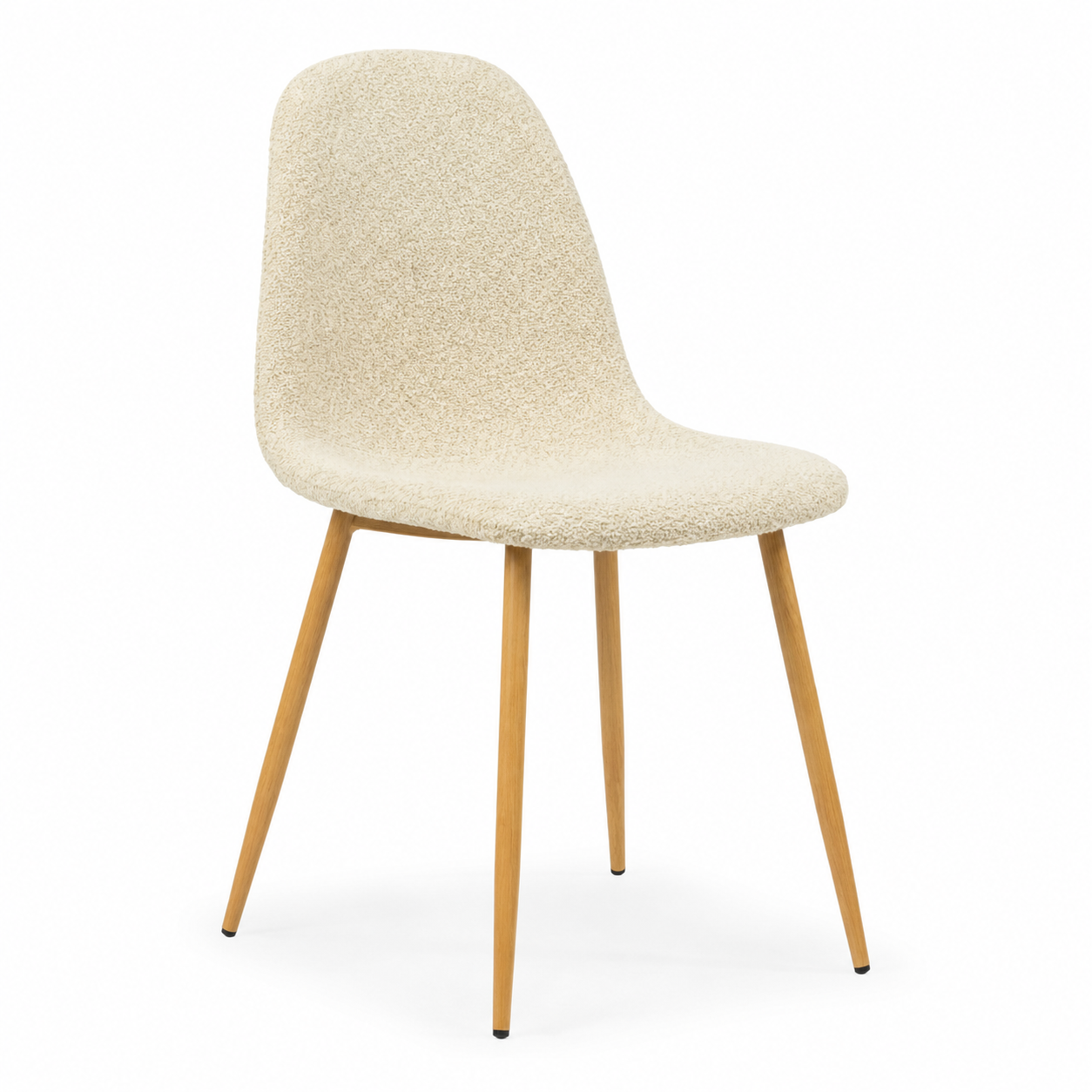 Charlton Fleece Shell Dining Chairs with Wood-Tone Legs Set of 4