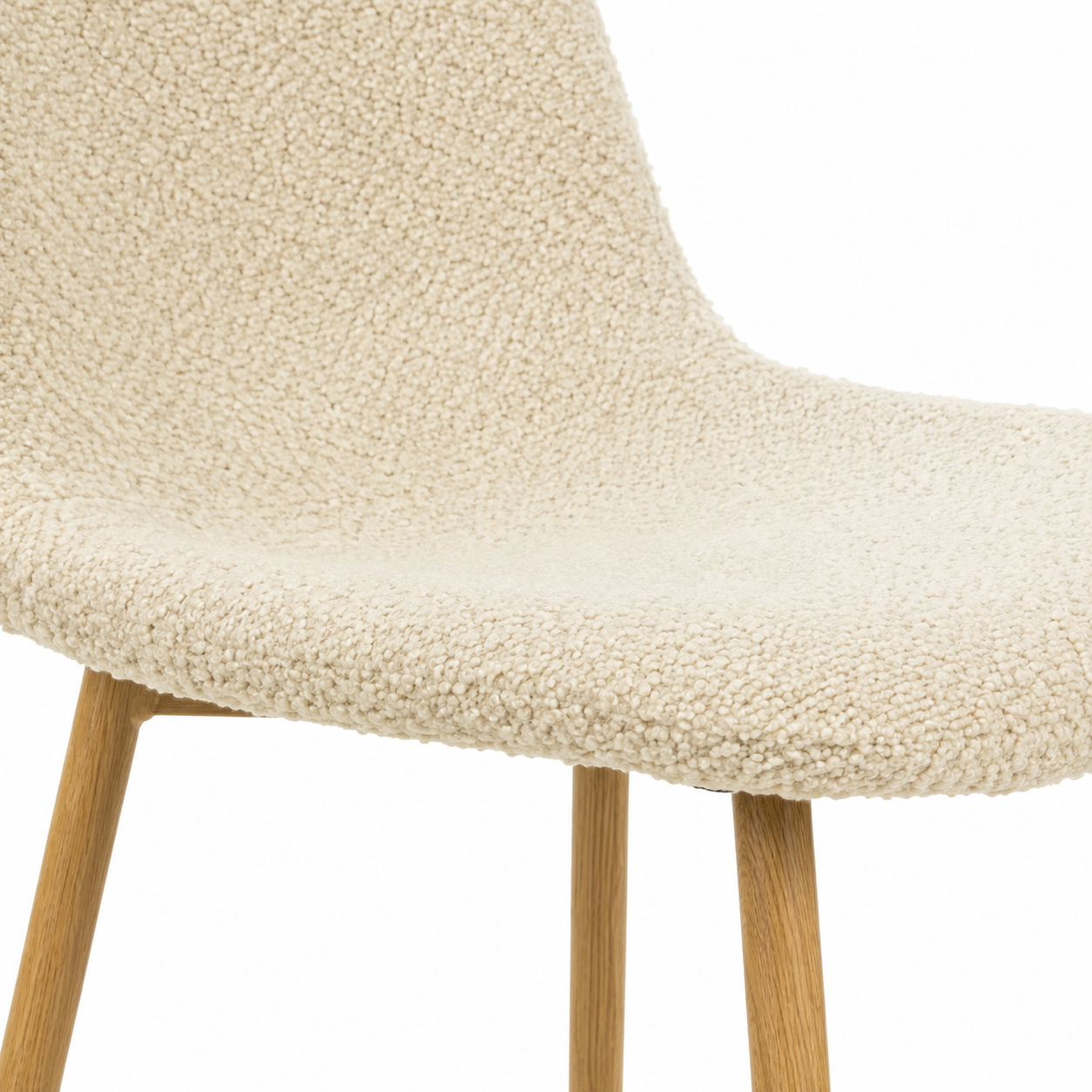 Charlton Fleece Shell Dining Chairs with Wood-Tone Legs Set of 4