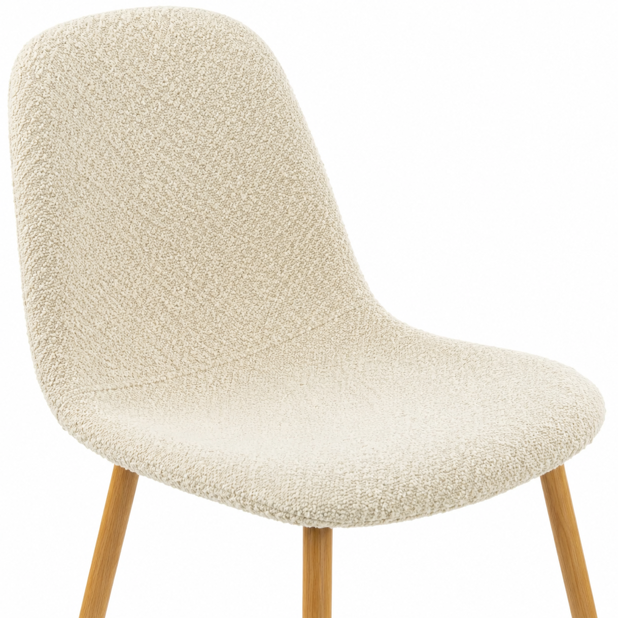 Charlton Fleece Shell Dining Chairs with Wood-Tone Legs Set of 4