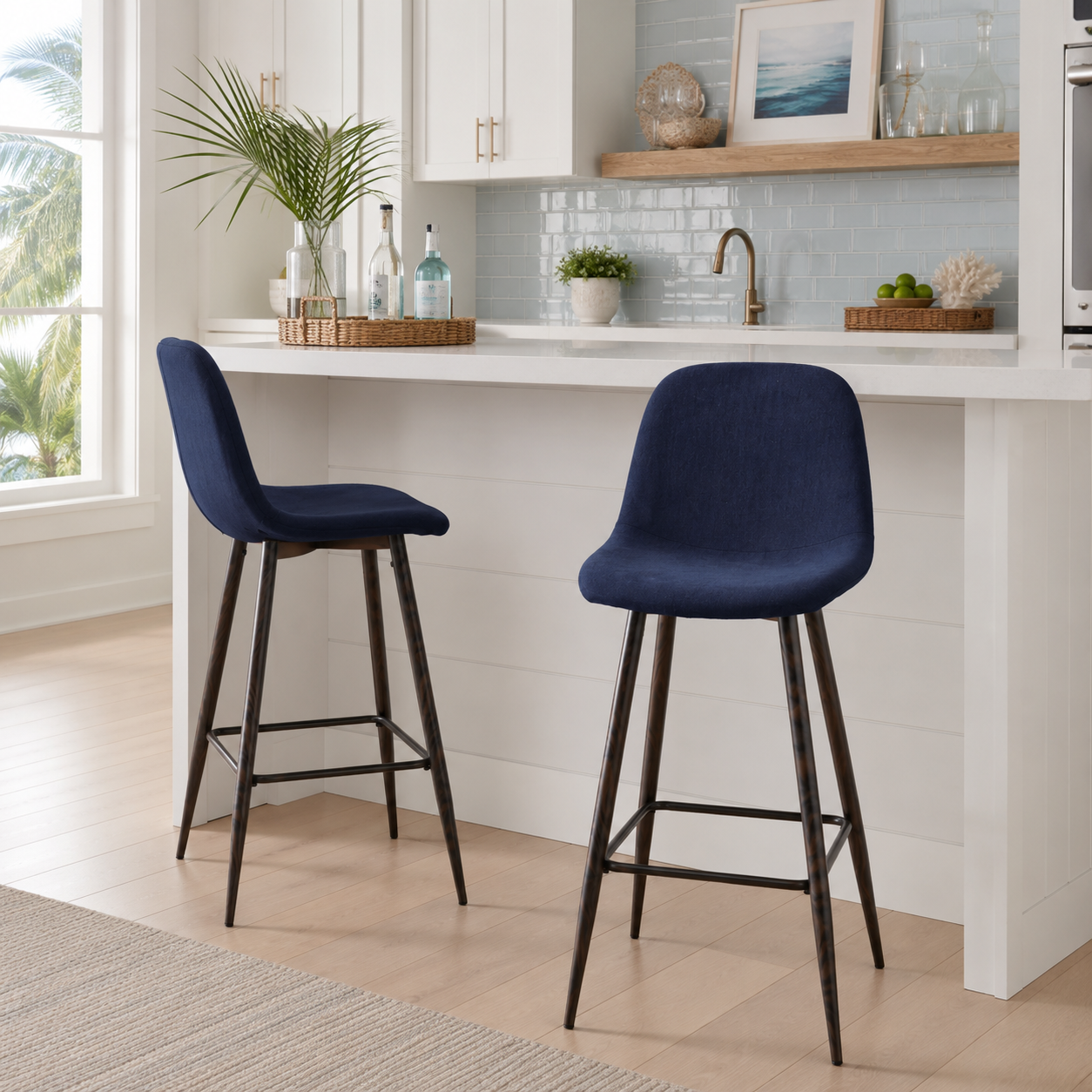 Charlton 30" Upholstered Bar Stools with Back Bar Chair Set of 2