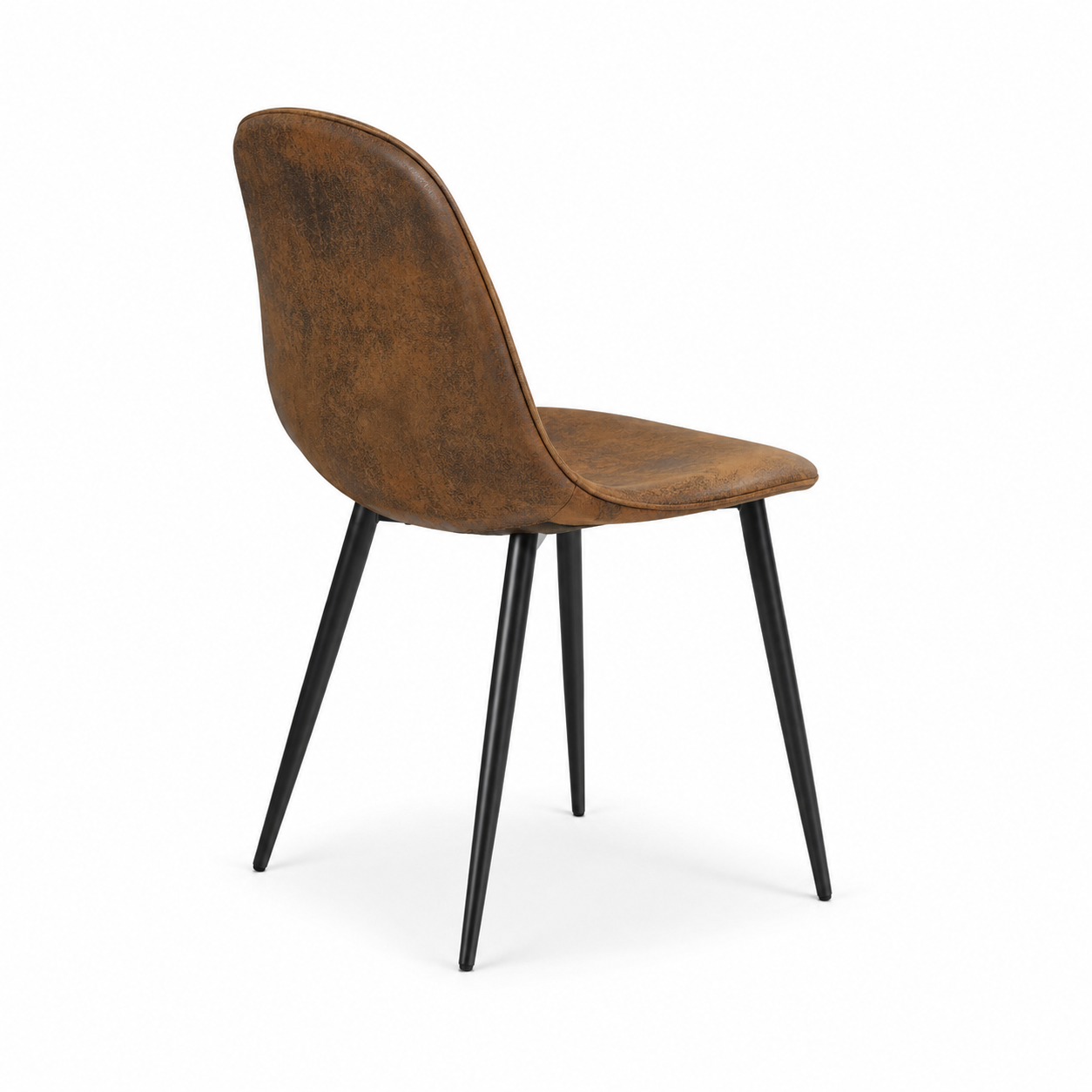Charlton Suede Shell Dining Chairs with Black Metal Legs Set of 6