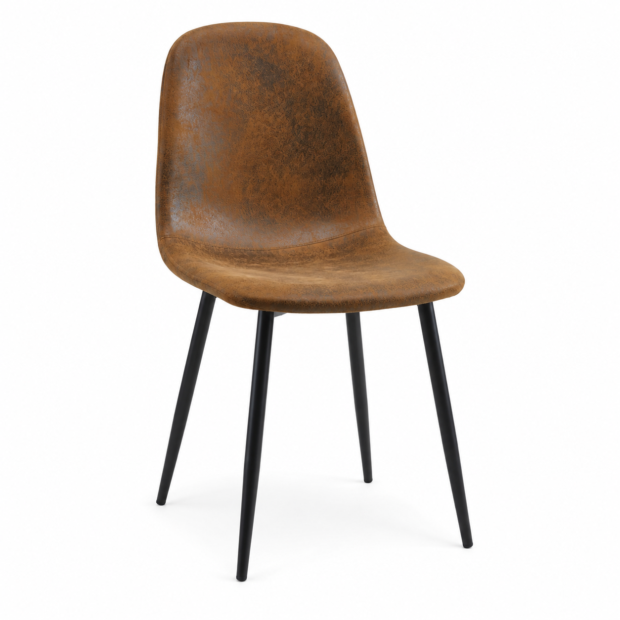 Charlton Suede Shell Dining Chairs with Black Metal Legs Set of 6