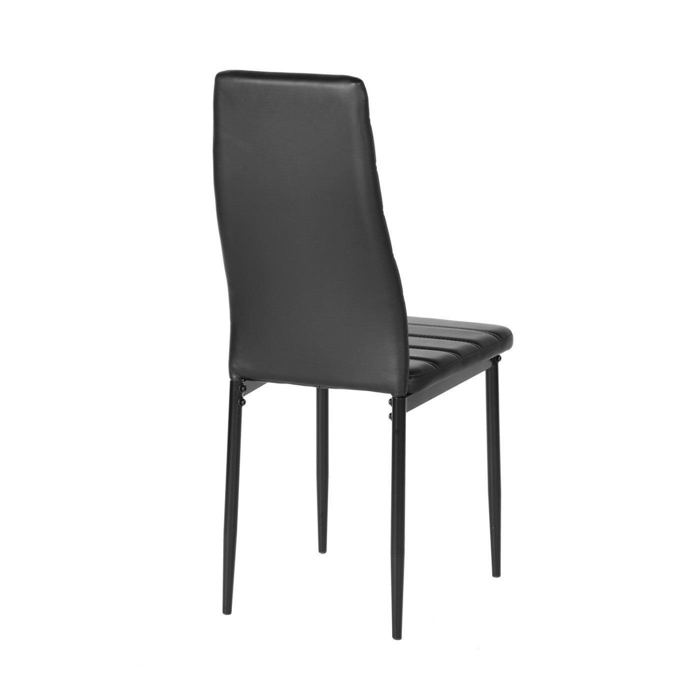 Homy Casa FONTANA 3PC Dining Set 31.5" Round Brown Table with 2 Ann Black High Back Dining Chairs for Kitchen & Dining
