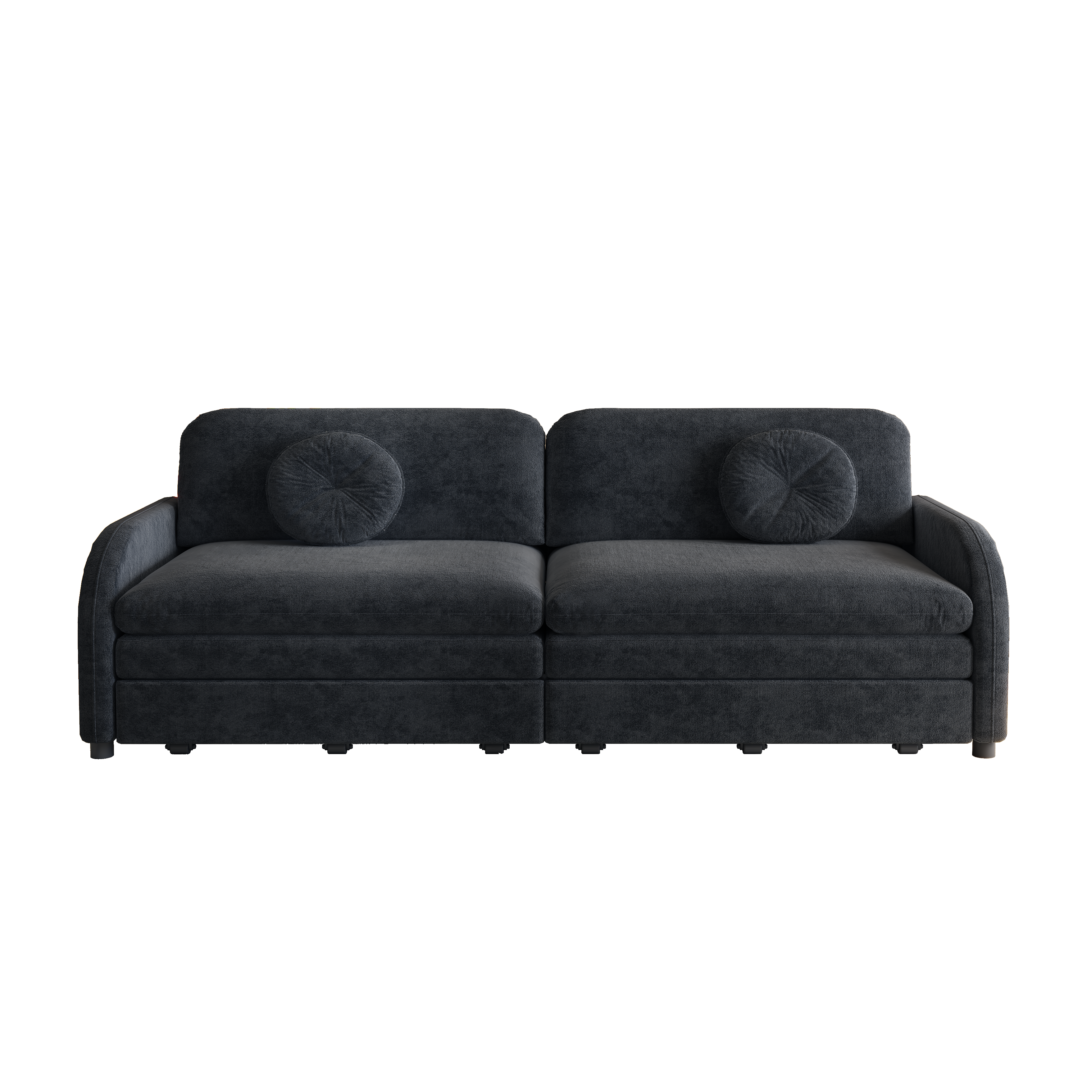 Layton 81" Upholstered Pull-Out Sleeper Sofa with Side Pocket and USB Port