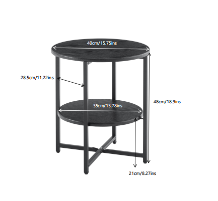 Durango Round Side Table with Storage Shelf