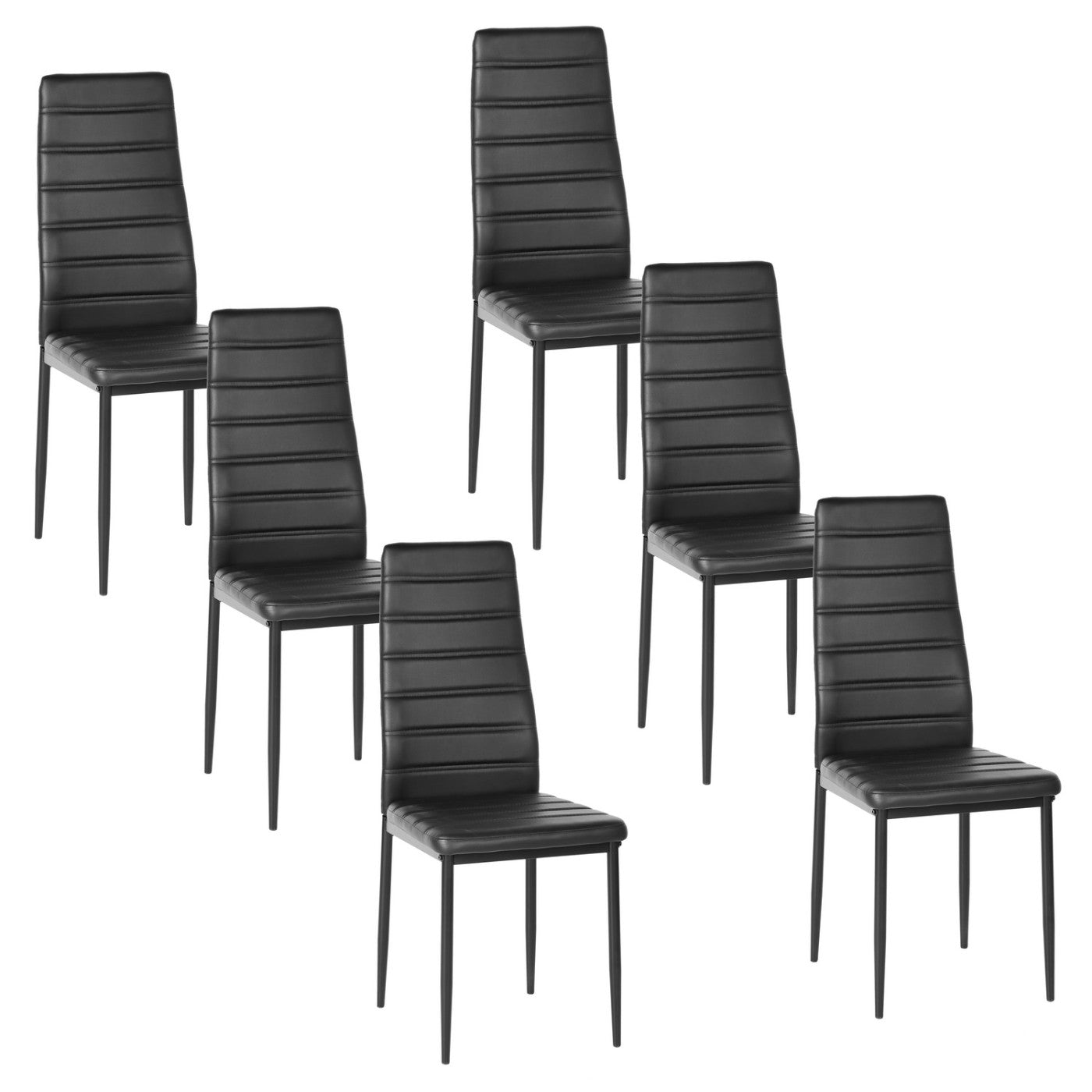 Homy Casa Hare 3PC Dining Set 31.5” Round Table with 2 ANN BLACK PVC Dining Chairs for Kitchen & Dining