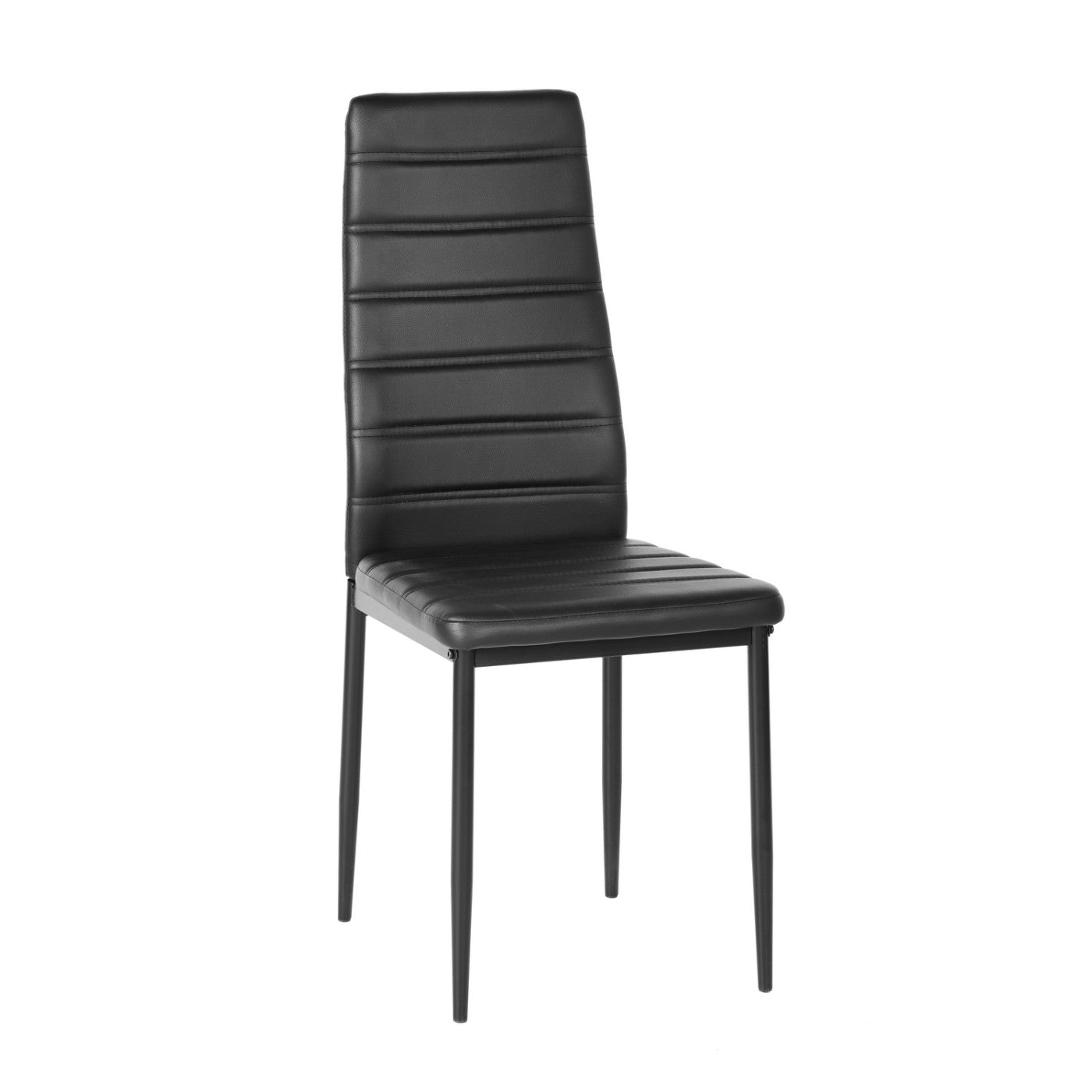 Homy Casa Hare 3PC Dining Set 31.5” Round Table with 2 ANN BLACK PVC Dining Chairs for Kitchen & Dining