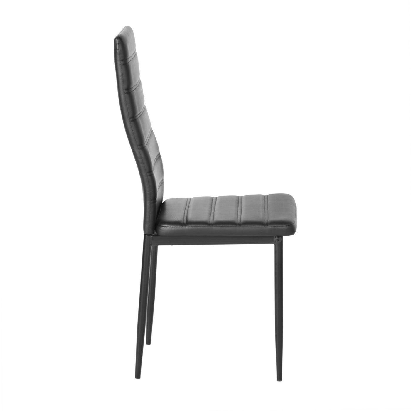 Homy Casa Hare 3PC Dining Set 31.5” Round Table with 2 ANN BLACK PVC Dining Chairs for Kitchen & Dining