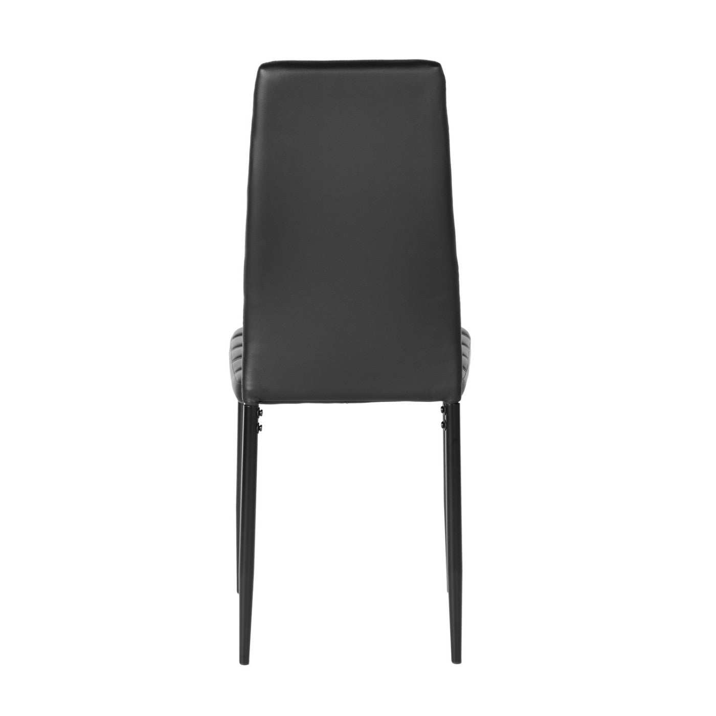 Homy Casa Hare 3PC Dining Set 31.5” Round Table with 2 ANN BLACK PVC Dining Chairs for Kitchen & Dining