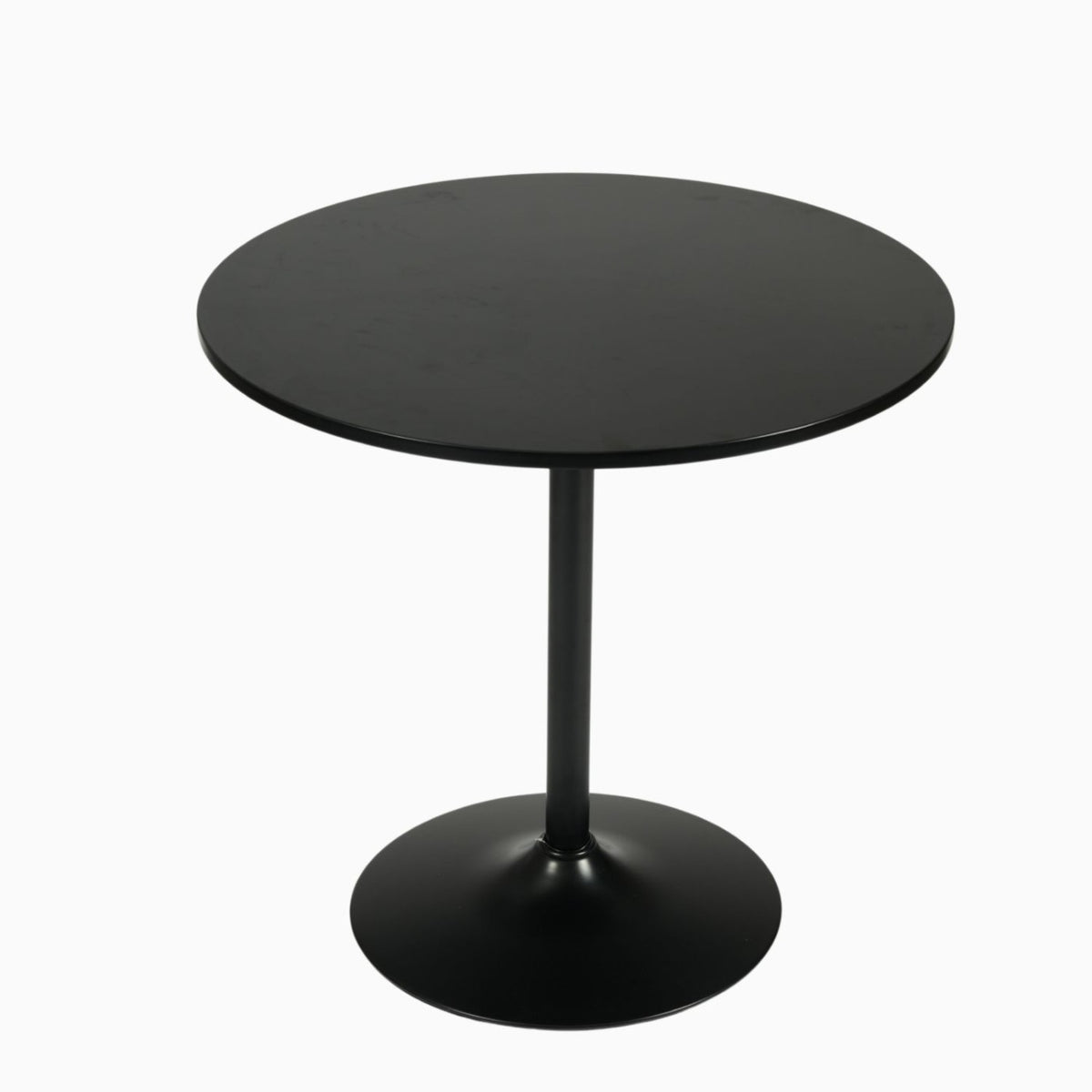 Homy Casa ANN BLACK PVC Dining Set 4PCS "Dining Chair 40.5" x 46" x 98" & Table 31.5" Round" Modern Kitchen & Dining Furniture Set