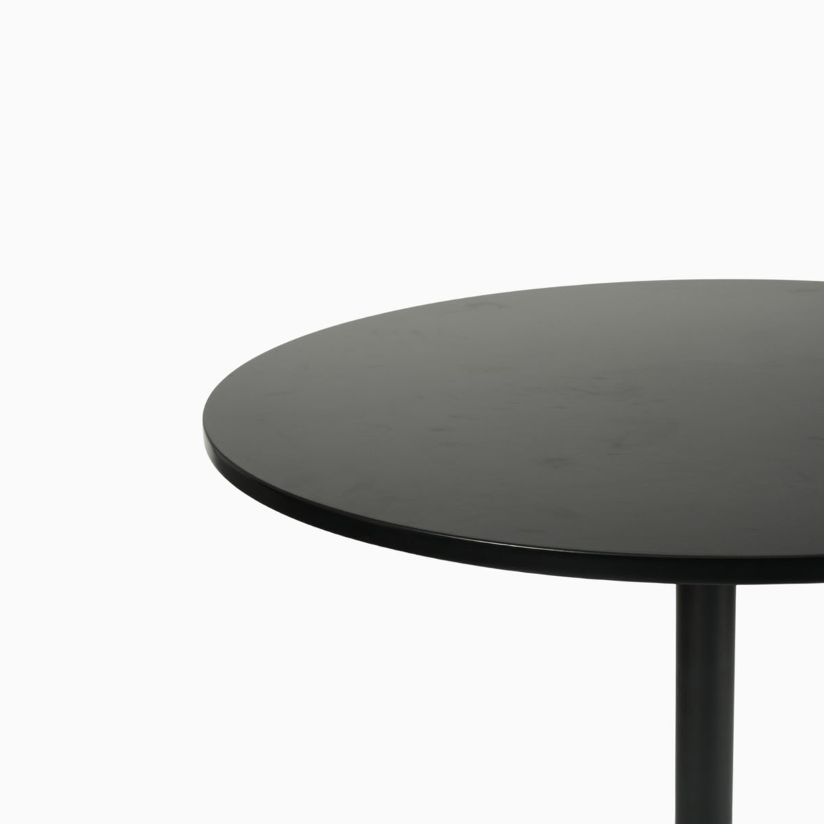 Homy Casa ANN BLACK PVC Dining Set 4PCS "Dining Chair 40.5" x 46" x 98" & Table 31.5" Round" Modern Kitchen & Dining Furniture Set