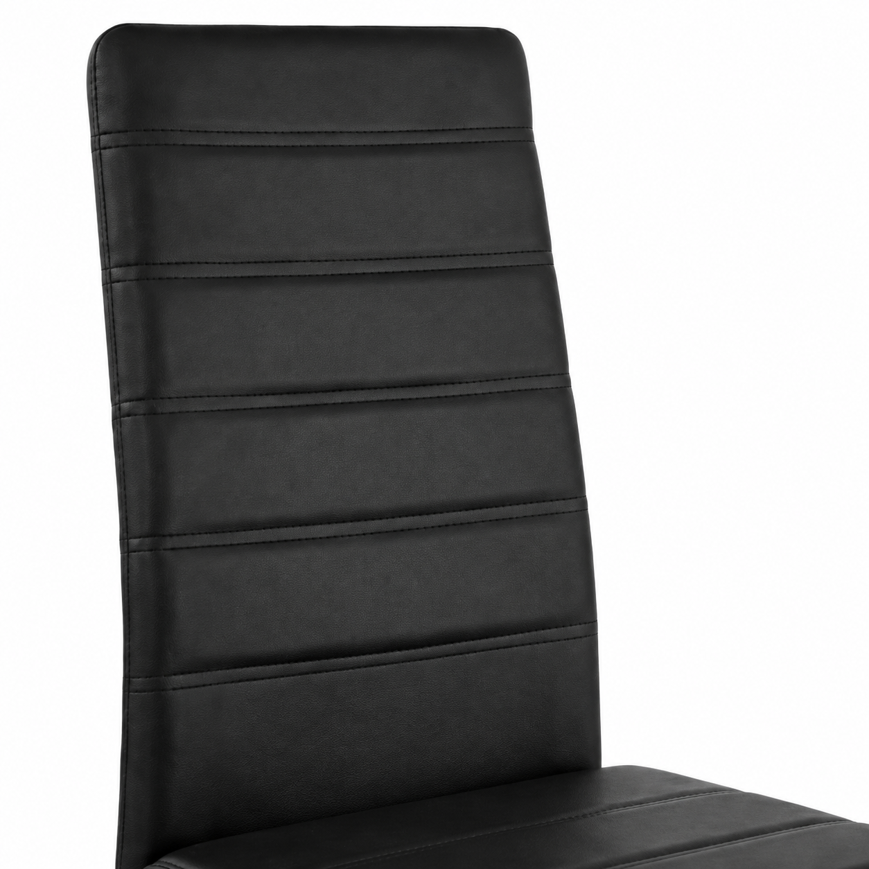 Ann High Back PU Leather Dining Chairs with Chrome Cantilever Base Set of 4