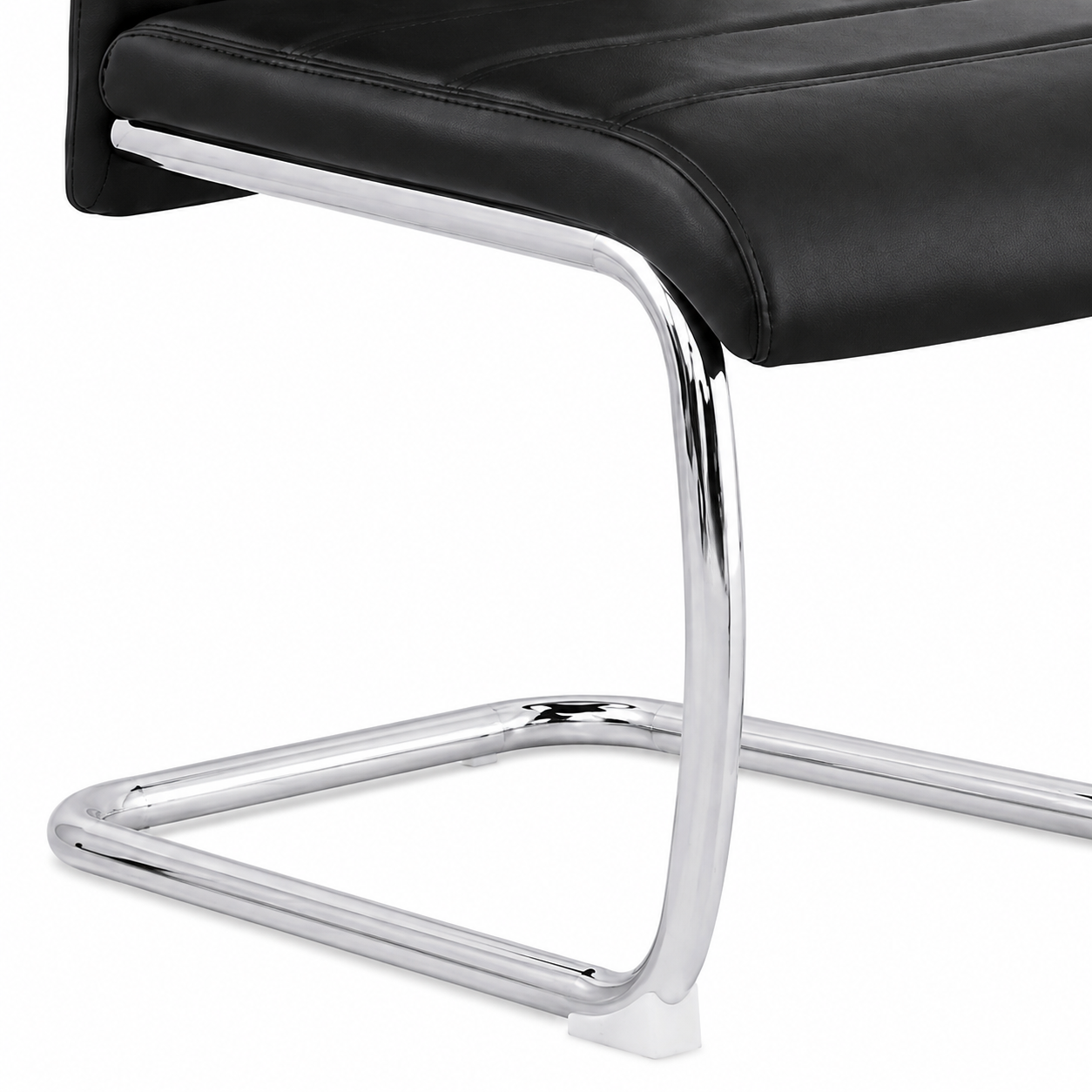 Ann High Back PU Leather Dining Chairs with Chrome Cantilever Base Set of 4