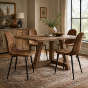 Charlton Suede Shell Dining Chairs with Black Metal Legs Set of 4