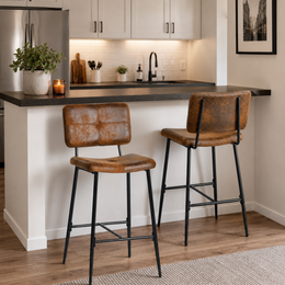 Pomona Counter Height Faux Suede Bar Stools Set of 2