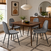 Charlton Terry Fabric Shell Dining Chairs with Waisted Back Set of 4