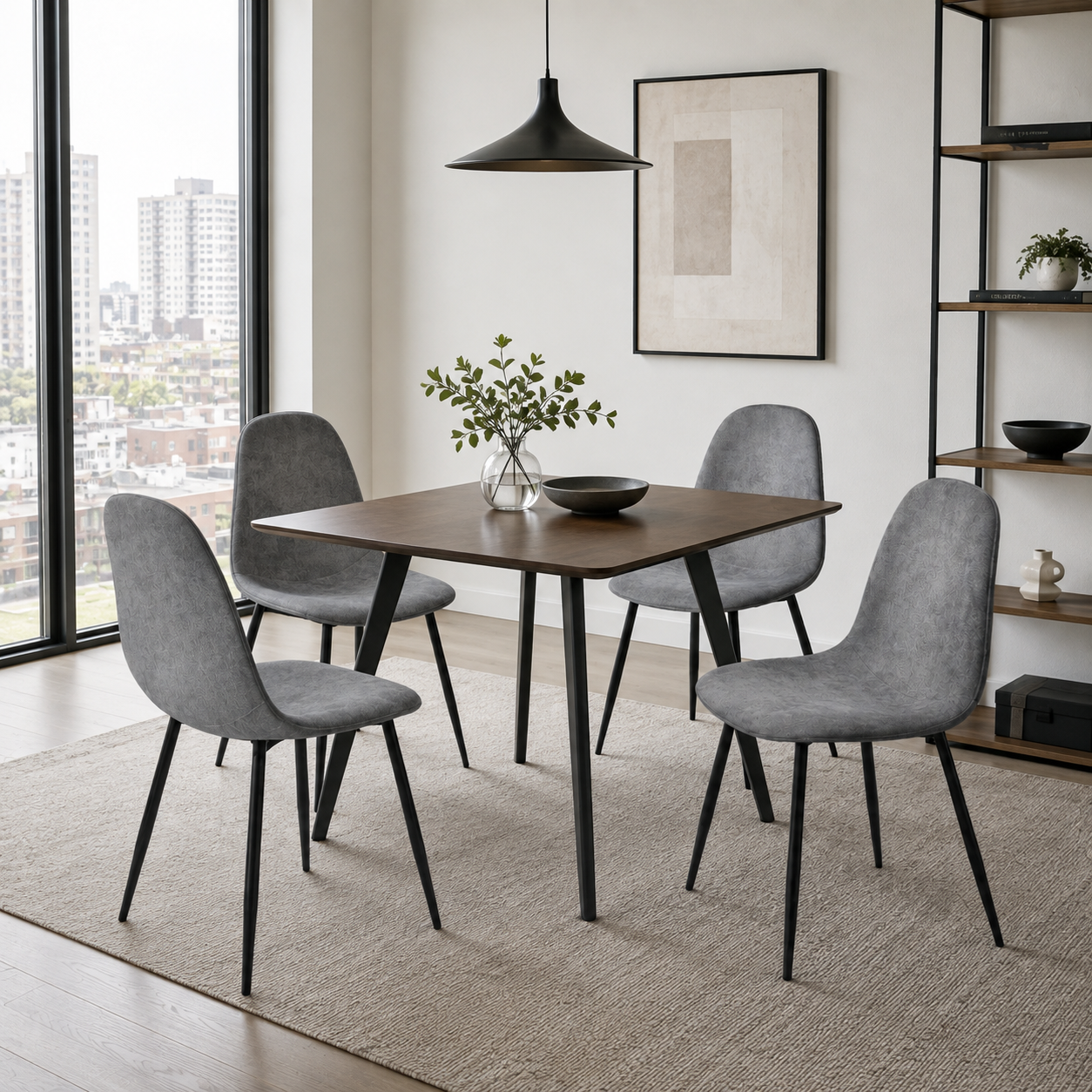 Charlton Terry Fabric Shell Dining Chairs with Waisted Back Set of 4