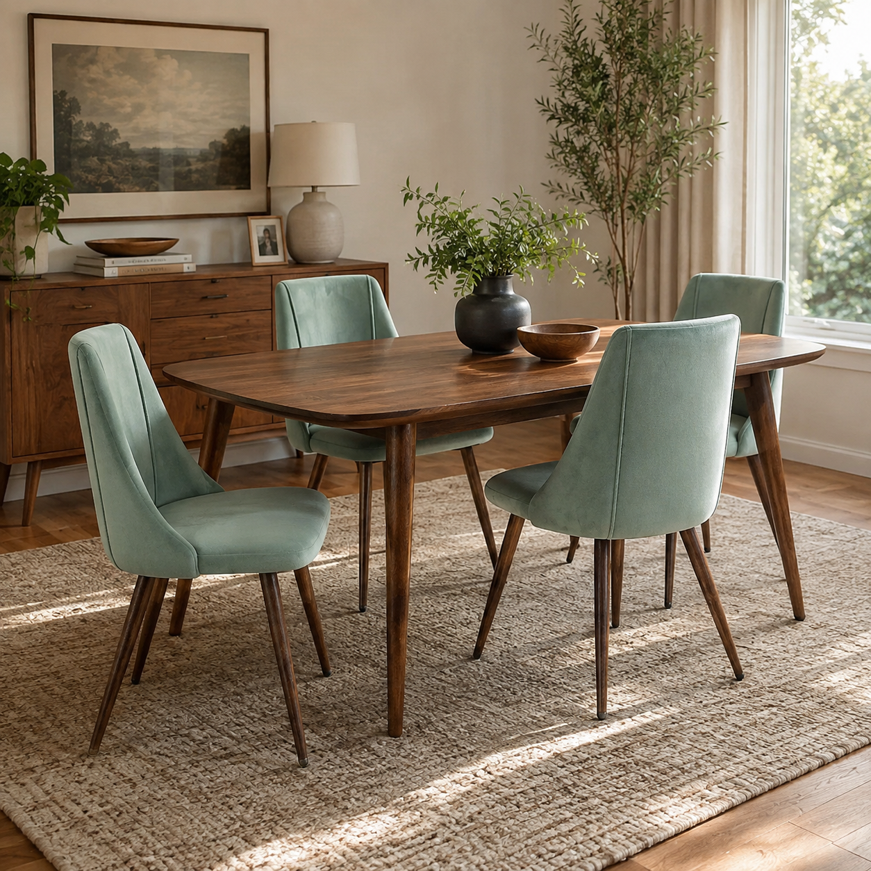 Smeg Soft High Back Upholstered Dining Chairs Set of 2 in Fabric or Velvet