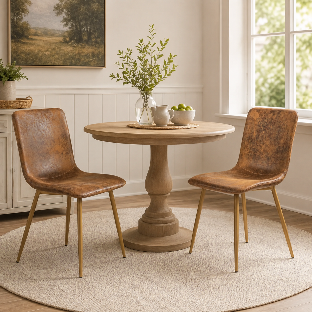 Homy Casa Scargill Suede Dining Chairs 2 Piece Set Open Box