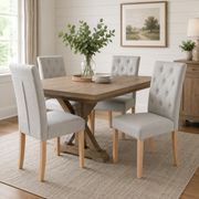Douro Button-Tufted Parsons Dining Chairs with Solid Wood Legs Set of 4