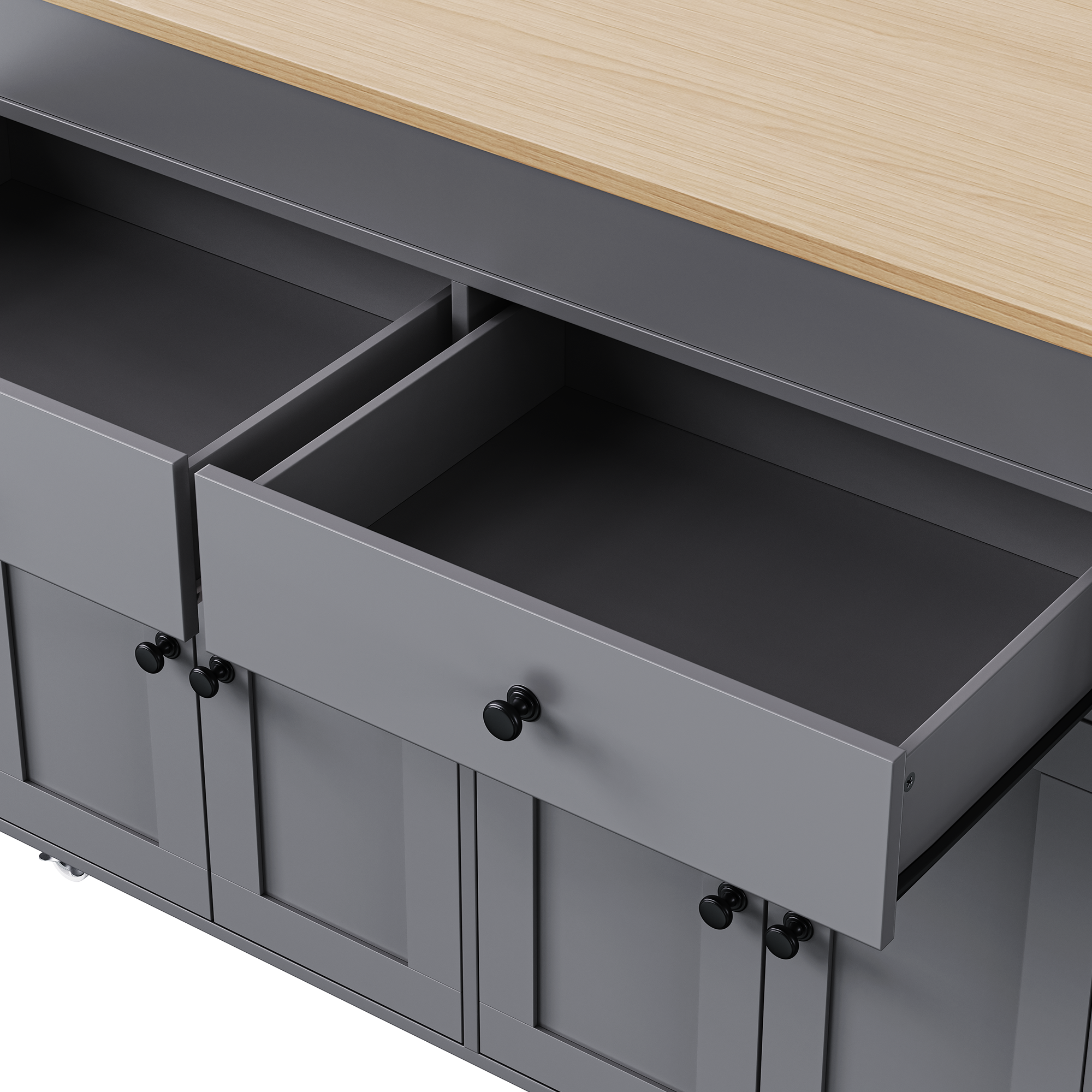 Mekong 74" Kitchen Island with Extendable Dining Table