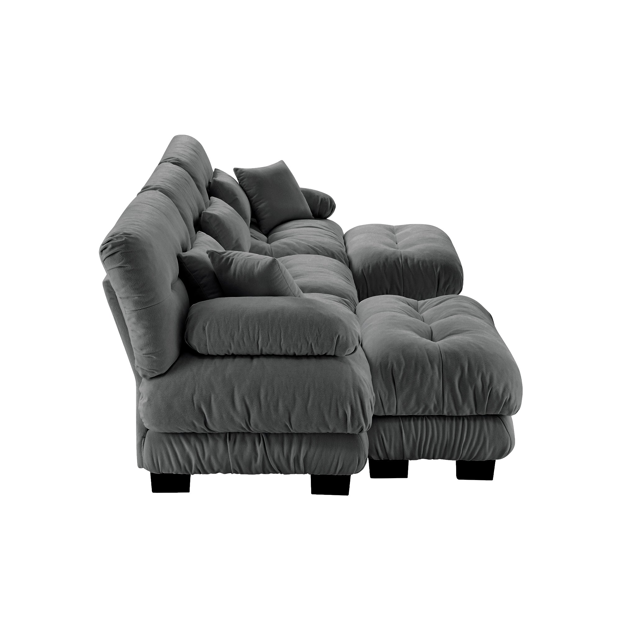 Monterey 134" Modular Chenille U-Shaped Cloud Sectional Sofa with 2 Ottomans