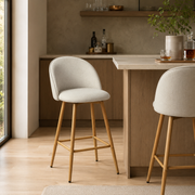 HASEEB 26" Swivel Counter Height Bar Stool with Performance Fabric
