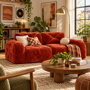 Aven 80" Oversized Frameless Velvet Modular Loveseat Sofa with Curved Armrests and Deep Seat