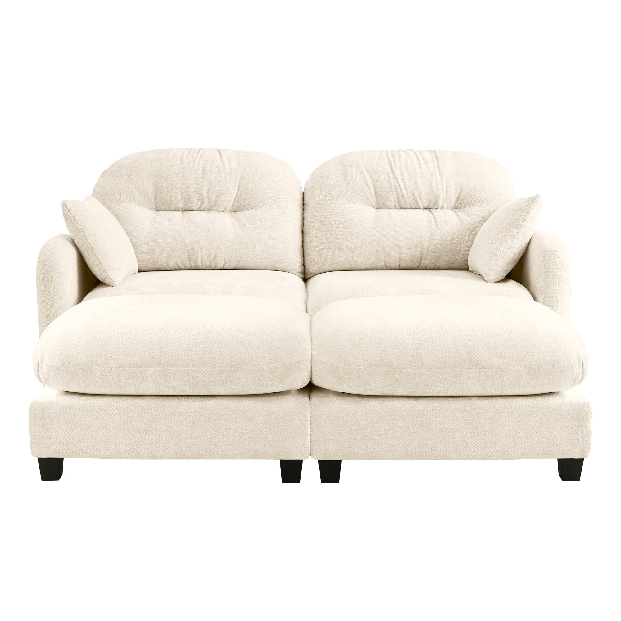 Roselyn 74" 4-Piece Modular Chenille Sofa with Daybed Configuration