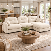 Roselyn 107" Modular Chenille Cloud L-Shaped Sectional Sofa with Ottoman