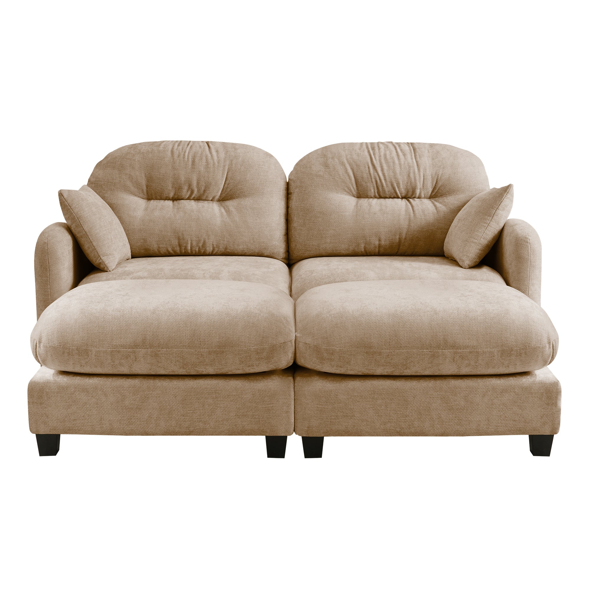 Roselyn 74" 4-Piece Modular Chenille Sofa with Daybed Configuration
