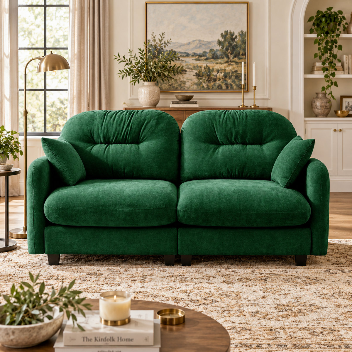 Roselyn 74" Modular Chenille Cloud Loveseat Sofa with Tufted Cushion Backrest