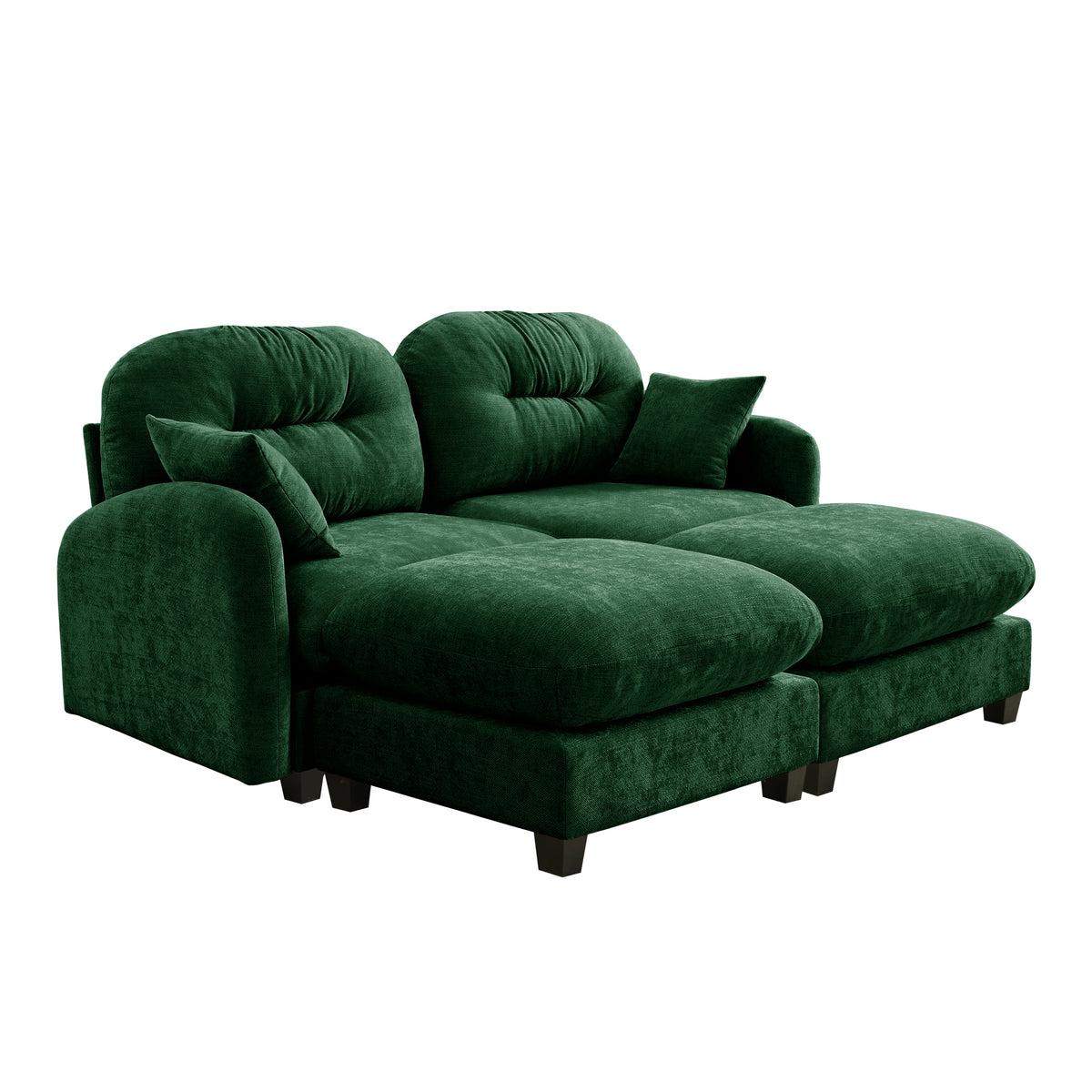 Roselyn 74" 4-Piece Modular Chenille Sofa with Daybed Configuration