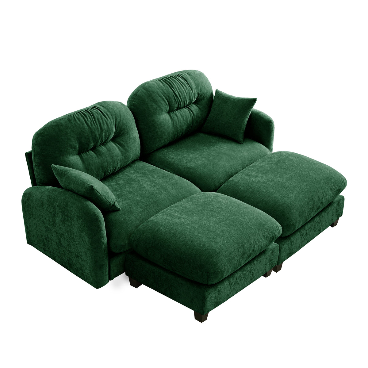 Roselyn 74" 4-Piece Modular Chenille Sofa with Daybed Configuration