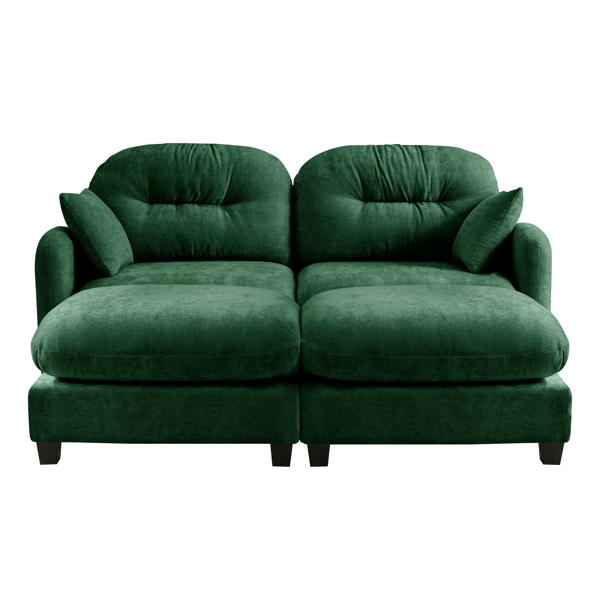 Roselyn 74" 4-Piece Modular Chenille Sofa with Daybed Configuration