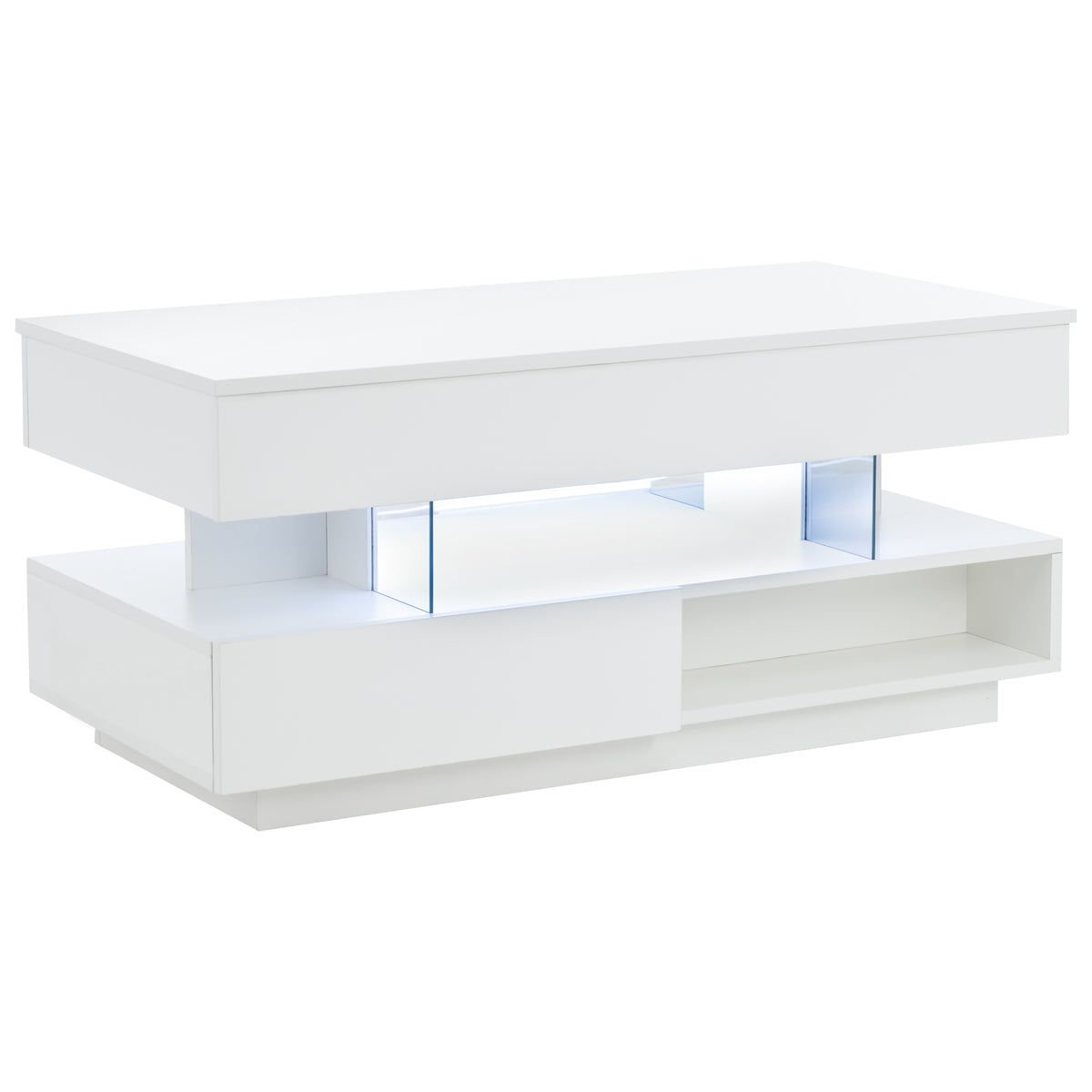 Aureon 39" Modern Lift Top Coffee Table with Storage and LED Lights